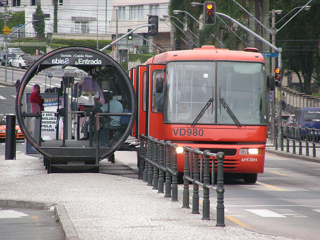 Curitiba BRT: bus and station. Curitiba Bus Rapid Transit photo