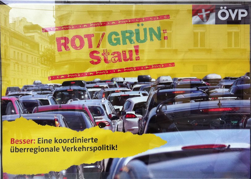 Rot-Grun Stau Rot-Grun Stau Vienna political poster