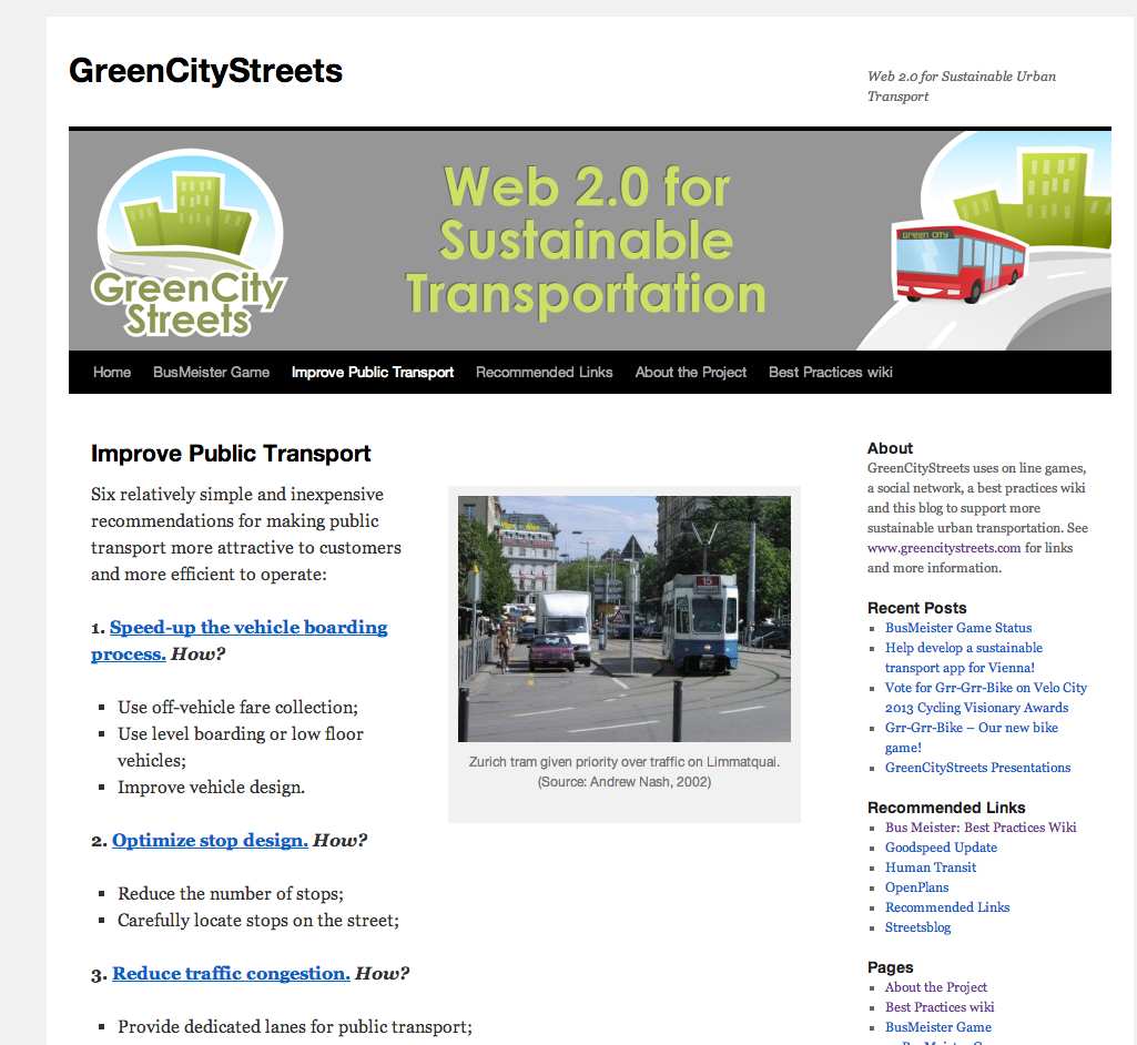 Improve Public Transport Website (2014)