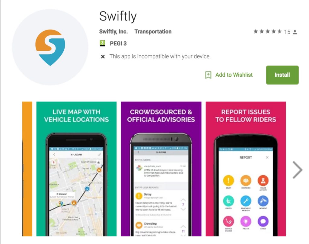 Screenshot: Swiftly Mobile App