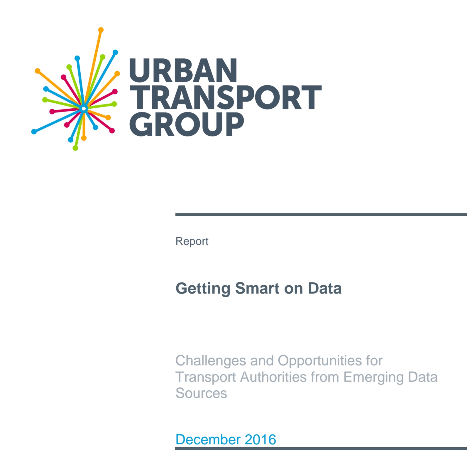 Urban Transport Group report on data, December 2016.