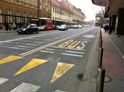 Ljubljana, Slovenia, bus lane